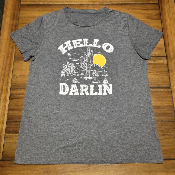 Hello Darlin Dark Grey Tee - Size XL - Picture 1 of 4